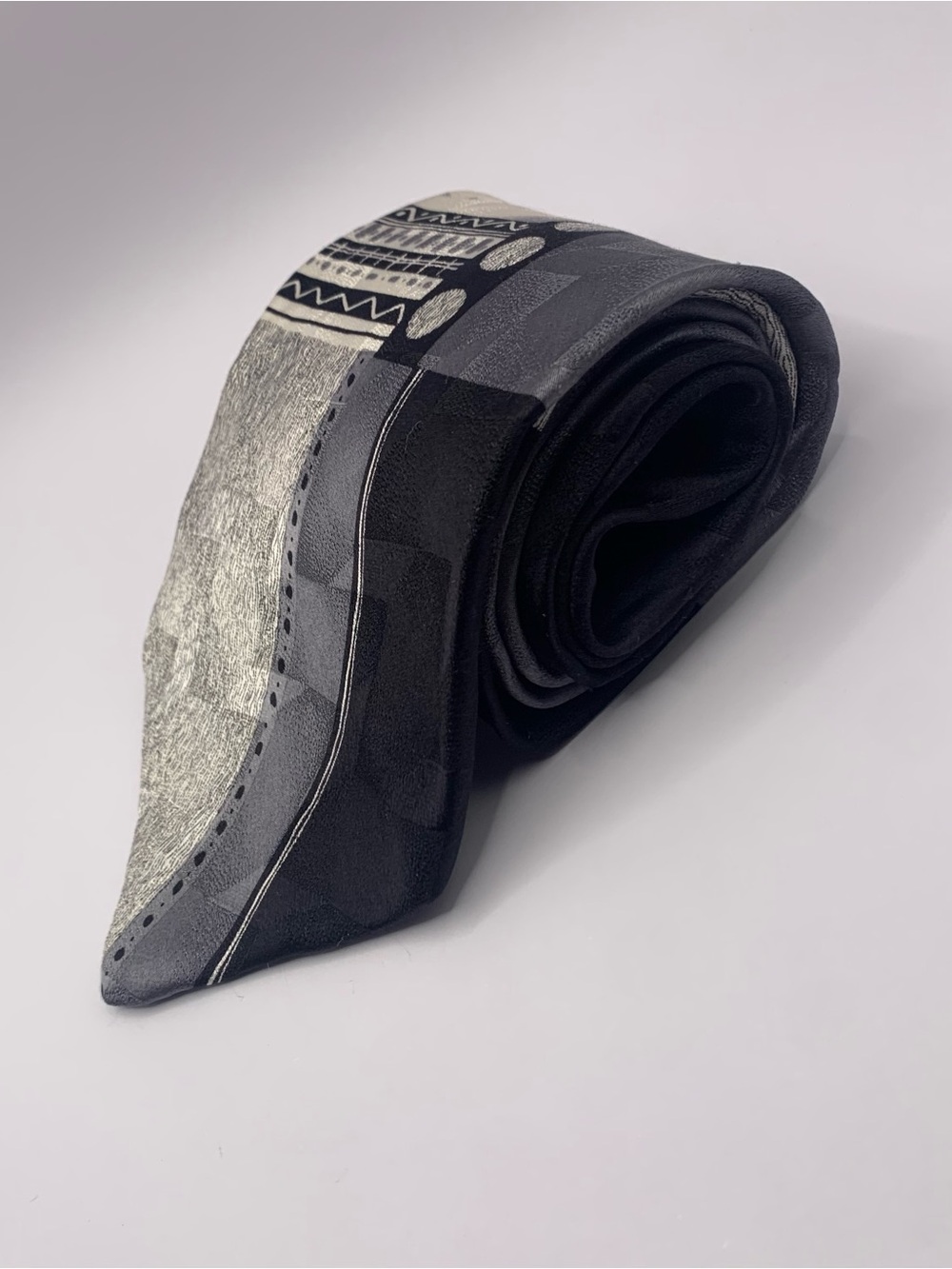 Men's Black and Silver Patterned Dress business formal interview type Tie 0130